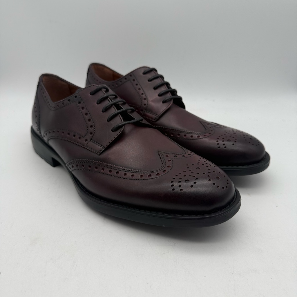 Brand New Men Joseph Abboud Maroon Leather Oxfords Mens Size 9